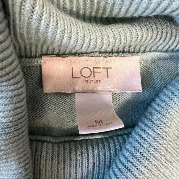 LOFT mint Cowlneck sweater SZ MED - Picture 3 of 3